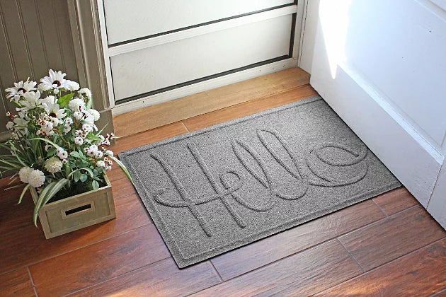 Home Accents Aqua Shield 1'11" x 3' Hello Indoor/Outdoor Doormat